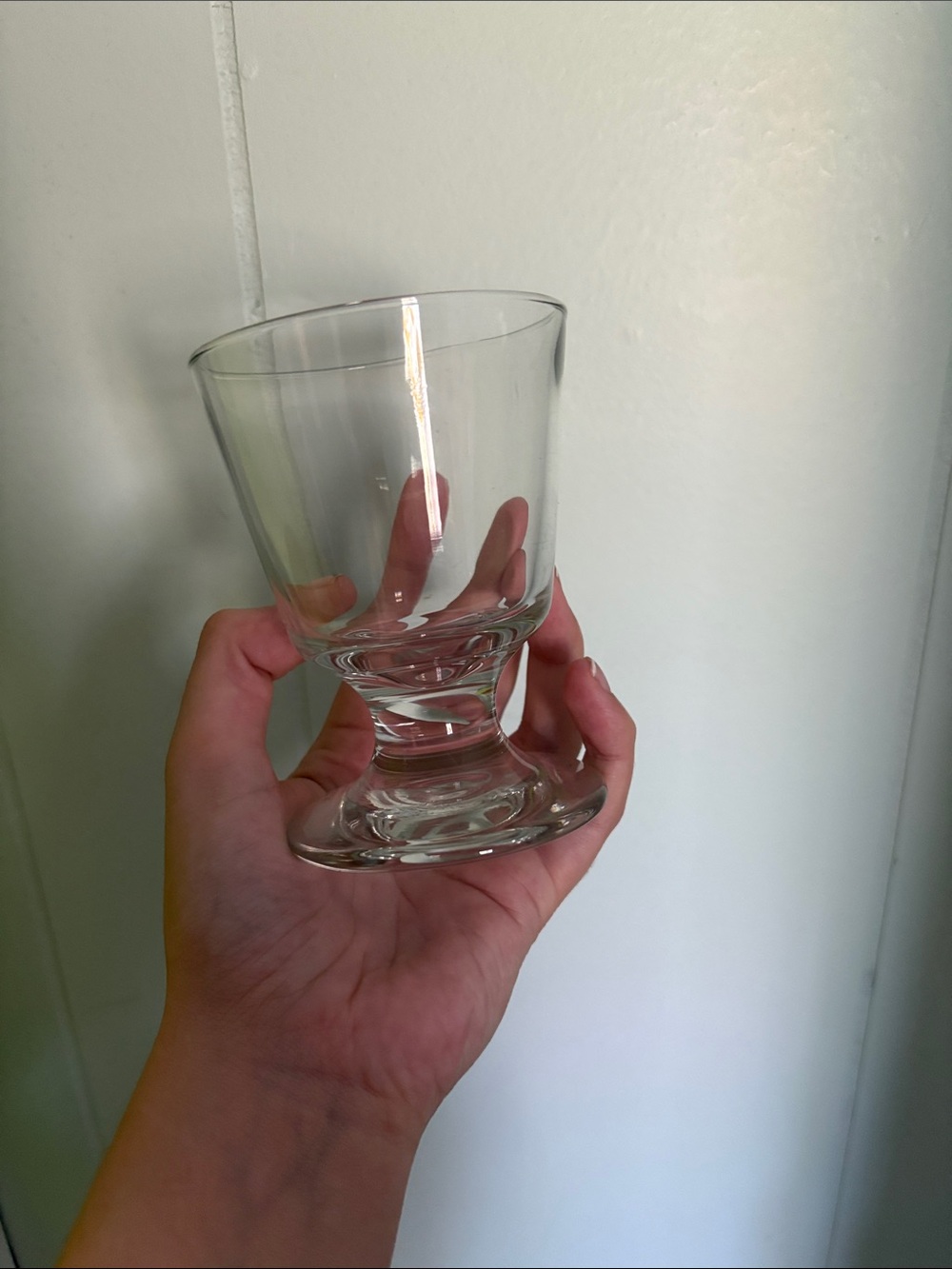Clear Glass Footed Tumbler - Transparent Stemmed Glass